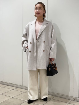 「URBAN RESEARCH DOORS（アーバンリサーチドアーズ）のウールリバーテーラードコート（その他アウター）」を使った、LILIさん（レディース・157cm）の秋コーディネート