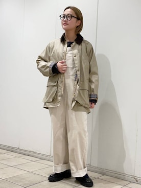 「Barbour（バブアー）の『別注』Barbour　BEDALE（その他アウター）」を使った、LILIさん（レディース・157cm）の秋コーディネート