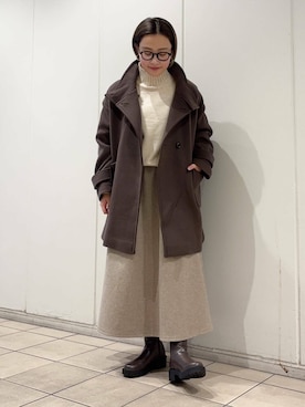 「URBAN RESEARCH DOORS（アーバンリサーチドアーズ）のタートルネックニット（ニット/セーター）」を使った、LILIさん（レディース・157cm）の冬コーディネート