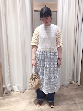 「Samansa Mos2（サマンサ モスモス）のセパレートサンダル（サンダル）」を使った、takita.さん（レディース・165cm）の春コーディネート