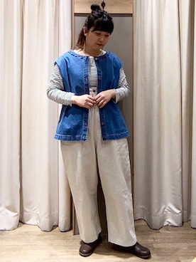 「アイテム（サロペット/オーバーオール）」を使った、takita.さん（レディース・165cm）の冬コーディネート