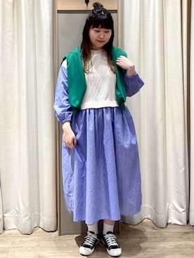 「ドッキングワンピ」｜「アイテム（その他）」を使った、takita.さん（レディース・165cm）の冬コーディネート