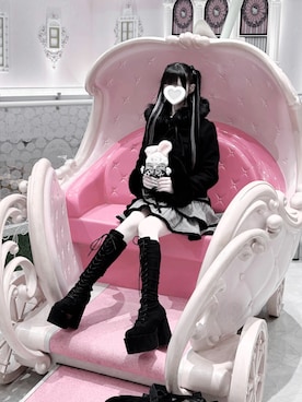 「アイテム（ジャンパースカート）」を使った、୨୧ねおちゃん୨୧さん（レディース・153cm）の冬コーディネート