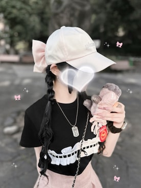 「9090（ナインティナインティ）のアイテム」を使った、୨୧ねおちゃん୨୧さん（レディース・153cm）の夏コーディネート