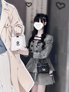 「アイテム（ヘアアクセサリー）」を使った、୨୧ねおちゃん୨୧さん（レディース・153cm）の秋コーディネート