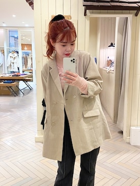 「私服」｜「アイテム（テーラードジャケット）」を使った、みいたろうさん（レディース・159cm）の春コーディネート