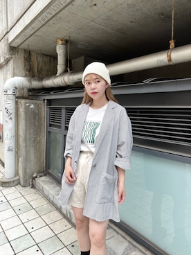 「夏」｜「アイテム（ジャケット/アウター）」を使った、みいたろうさん（レディース・159cm）の夏コーディネート