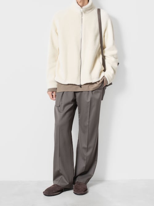 セール】WO/ALPACA ボア ジップアップブルゾン / WO/ALPACA BOA ZIP UP