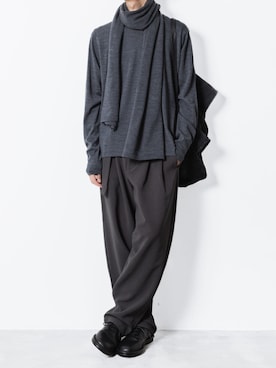 「アイテム（ストール/ショール）」を使った、AT_MMさん（メンズ・173cm）の秋コーディネート