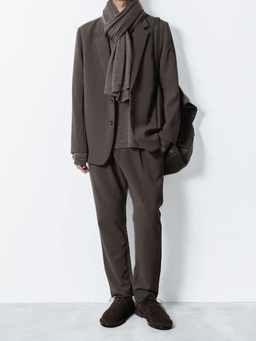 PE ストレッチダブルクロス レギュラーフィット イージートラウザーズ