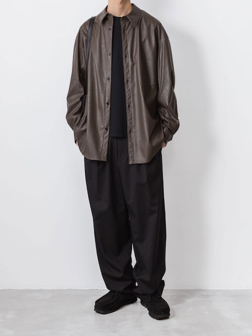 semoh シンセティックレザーシャツ セール】シンセティックレザー L/Sシャツ / SYNTHETIC LEATHER L/S