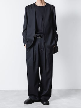 「アイテム（ノーカラージャケット）」を使った、AT_MMさん（メンズ・173cm）の夏コーディネート