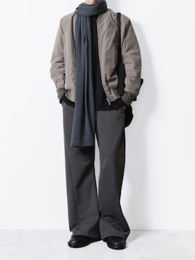 「アイテム（ストール/ショール）」を使った、AT_MMさん（メンズ・173cm）の秋コーディネート