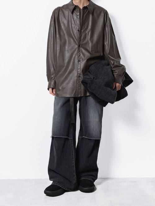 セール】シンセティックレザー L/Sシャツ / SYNTHETIC LEATHER L/S