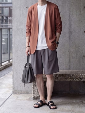 「レザーバッグ」｜AT_MMさん（メンズ・173cm）の春コーディネート
