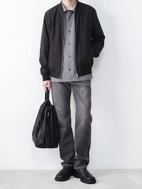 「ブラックデニム」｜AT_MMさん（メンズ・173cm）の春コーディネート