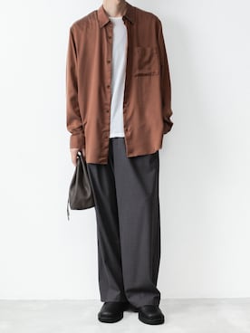 「ATTACHMENT（アタッチメント）のアイテム（スラックス）」を使った、AT_MMさん（メンズ・173cm）の春コーディネート