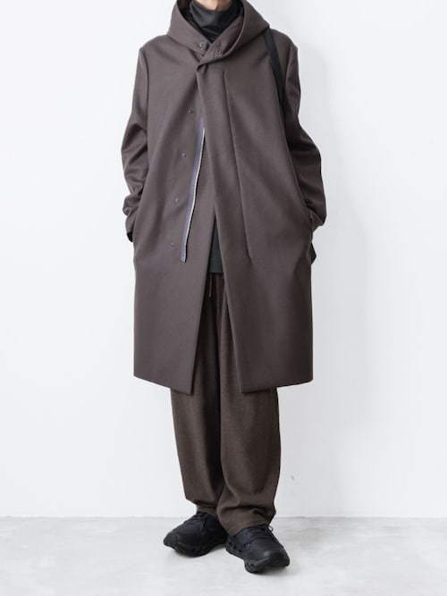 BY 120S メルトン フードコート　ダークグレー　Mサイズ 美品 ATTACHMENT（アタッチメント） コート ジャケット 「 LIMITED 」2/90