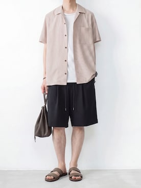 「ATTACHMENT（アタッチメント）のアイテム（バッグ）」を使った、AT_MMさん（メンズ・173cm）の夏コーディネート
