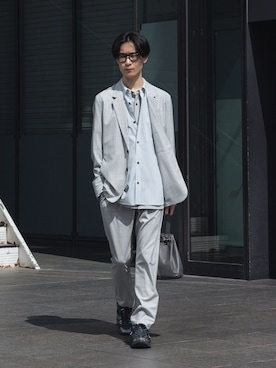 「ATTACHMENT（アタッチメント）のアイテム（パンツ）」を使った、AT_MMさん（メンズ・173cm）の春コーディネート