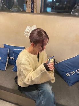 「アイテム（シュシュ）」を使った、hnkさん（レディース・159cm）の秋コーディネート