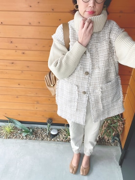 「MANOF（マノフ）のアイテム」を使った、eight10さん（レディース・168cm）の冬コーディネート