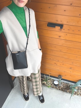 「Ameri（アメリ）のアイテム（スラックス）」を使った、eight10さん（レディース・168cm）の秋コーディネート