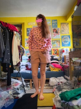 「STUSSY（ステューシー）のアイテム（パンツ、ピンク系）」を使った、CyoLeeさん（レディース・165cm）の秋コーディネート