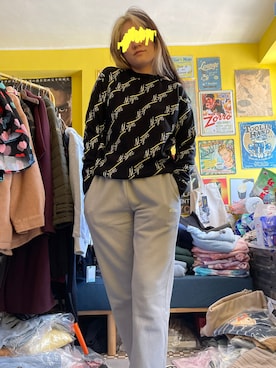 「MSGM（エムエスジーエム）のアイテム（スウェット）」を使った、CyoLeeさん（レディース・165cm）の冬コーディネート