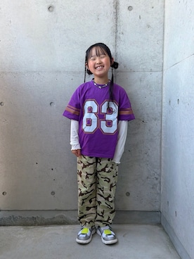 「NEW BALANCE（ニューバランス）の230 Hook and Loop（Sneakers、シルバー系）」を使った、ioooさん（キッズ・120cm）の春コーディネート