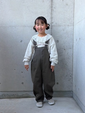 「アイテム（サロペット/オーバーオール）」を使った、ioooさん（キッズ・110cm）の秋コーディネート