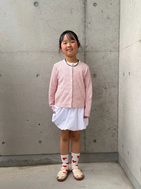 「LOWRYS FARM（ローリーズファーム）のアソートガラソックス　 103696（Socks、ホワイト系）」を使った、ioooさん（キッズ・120cm）の春コーディネート