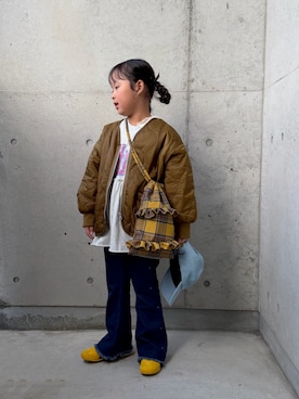 「アイテム（バックパック/リュック）」を使った、ioooさん（キッズ・110cm）の秋コーディネート