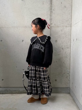 「アイテム（スカート）」を使った、ioooさん（キッズ・110cm）の秋コーディネート