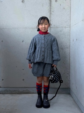 「アイテム（レッグウェア）」を使った、ioooさん（キッズ・110cm）の冬コーディネート