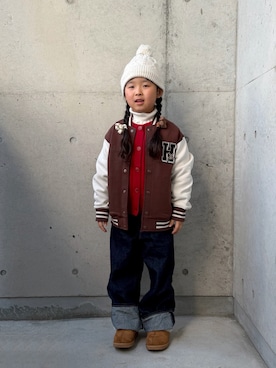 「アイテム（デニムパンツ）」を使った、ioooさん（キッズ・110cm）の冬コーディネート