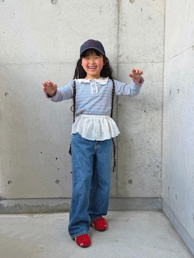 「アイテム（キャップ）」を使った、ioooさん（キッズ・120cm）の春コーディネート