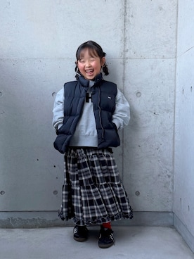 「アイテム（スカート）」を使った、ioooさん（キッズ・110cm）の秋コーディネート