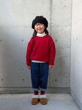「アイテム（デニムパンツ）」を使った、ioooさん（キッズ・110cm）の秋コーディネート