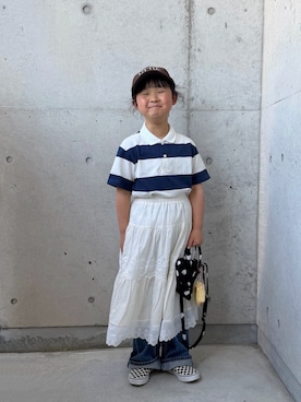 「green label relaxing（グリーンレーベルリラクシング）のアイテム（帽子）」を使った、ioooさん（キッズ・120cm）の春コーディネート