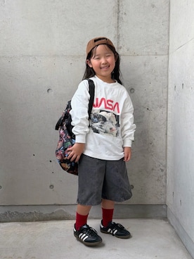 「アイテム（デニムパンツ）」を使った、ioooさん（キッズ・110cm）の秋コーディネート