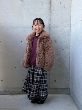 「アイテム（スカート）」を使った、ioooさん（キッズ・110cm）の冬コーディネート