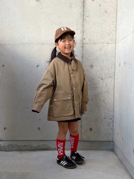 「アイテム（ミリタリージャケット）」を使った、ioooさん（キッズ・110cm）の秋コーディネート