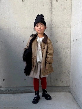 「アイテム（バッグ）」を使った、ioooさん（キッズ・110cm）の秋コーディネート