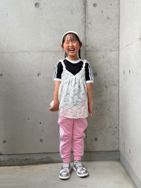 「しまむら（シマムラ）のアイテム（トップス）」を使った、ioooさん（キッズ・120cm）の春コーディネート