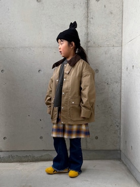 「アイテム（ミリタリージャケット）」を使った、ioooさん（キッズ・110cm）の秋コーディネート
