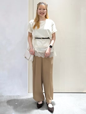 「OPAQUE.CLIP（オペークドットクリップ）のアイテム（Tシャツ/カットソー）」を使った、sayaさん（レディース・165cm）の夏コーディネート