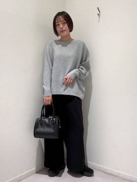 「アイテム（ボストンバッグ）」を使った、hiinaさん（レディース・161cm・20代）の冬コーディネート