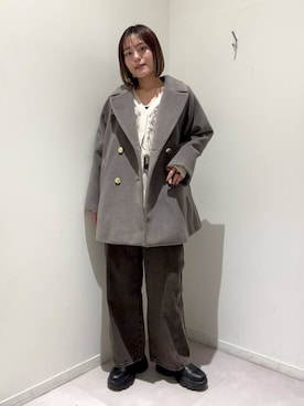 「アイテム（チェスターコート）」を使った、hiinaさん（レディース・161cm・20代）の秋コーディネート