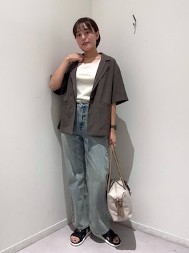 「GLOBAL WORK（グローバルワーク）のアイテム（テーラードジャケット）」を使った、hiinaさん（レディース・161cm）の秋コーディネート